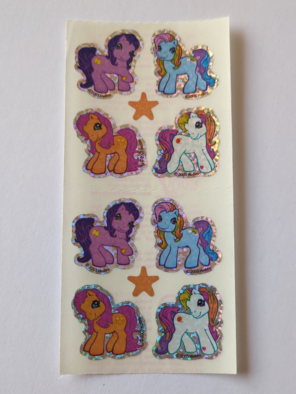☀️ Vintage My Little Pony Holographic Pony Sticker Sheet - 2 squares